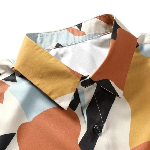 Yellow Mens Shirt & Shorts Set - Picture 3 of 4